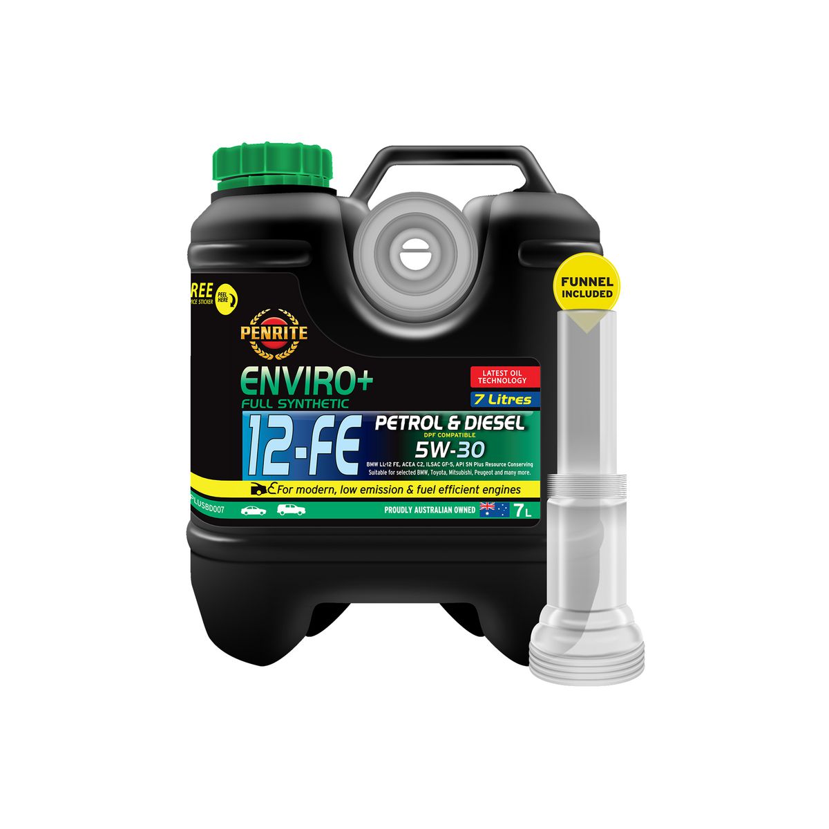 Penrite Enviro+ 12-FE Synthetic Engine Oil 5W-30 7L EPLUS12FE007