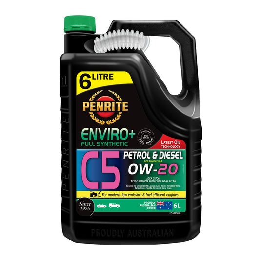 Penrite Enviro+ C5 SAE 0W-20 Synthetic Engine Oil 6L EPLUSC5006