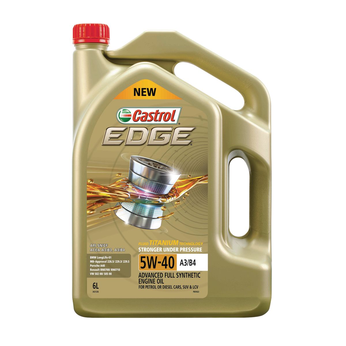 Castrol EDGE 5W-40 Full Synthetic Engine Oil 6L 3421236