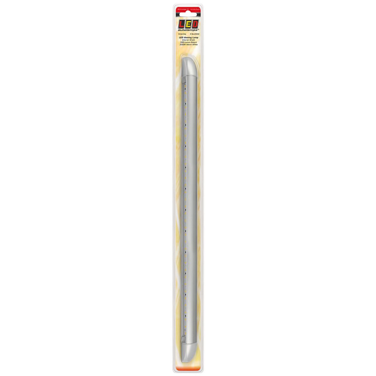 LED Autolamps Awning Lamp Silver 12V 20cm Cable Blister Pack 23450