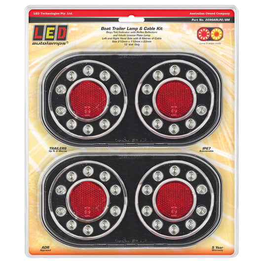 LED Autolamps Stop/Tail/Indicator LED Lamp 12V w/LP 209GARLP2/8M