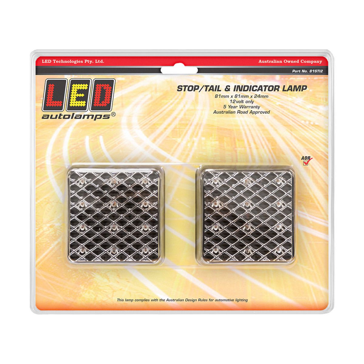 LED Autolamps Stop/Tail/Indicator LED Light 12V 81STI2