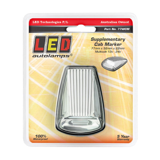 LED Autolamps Supplementary Cab Marker White 77x52x22mm 9-32V 77WCM