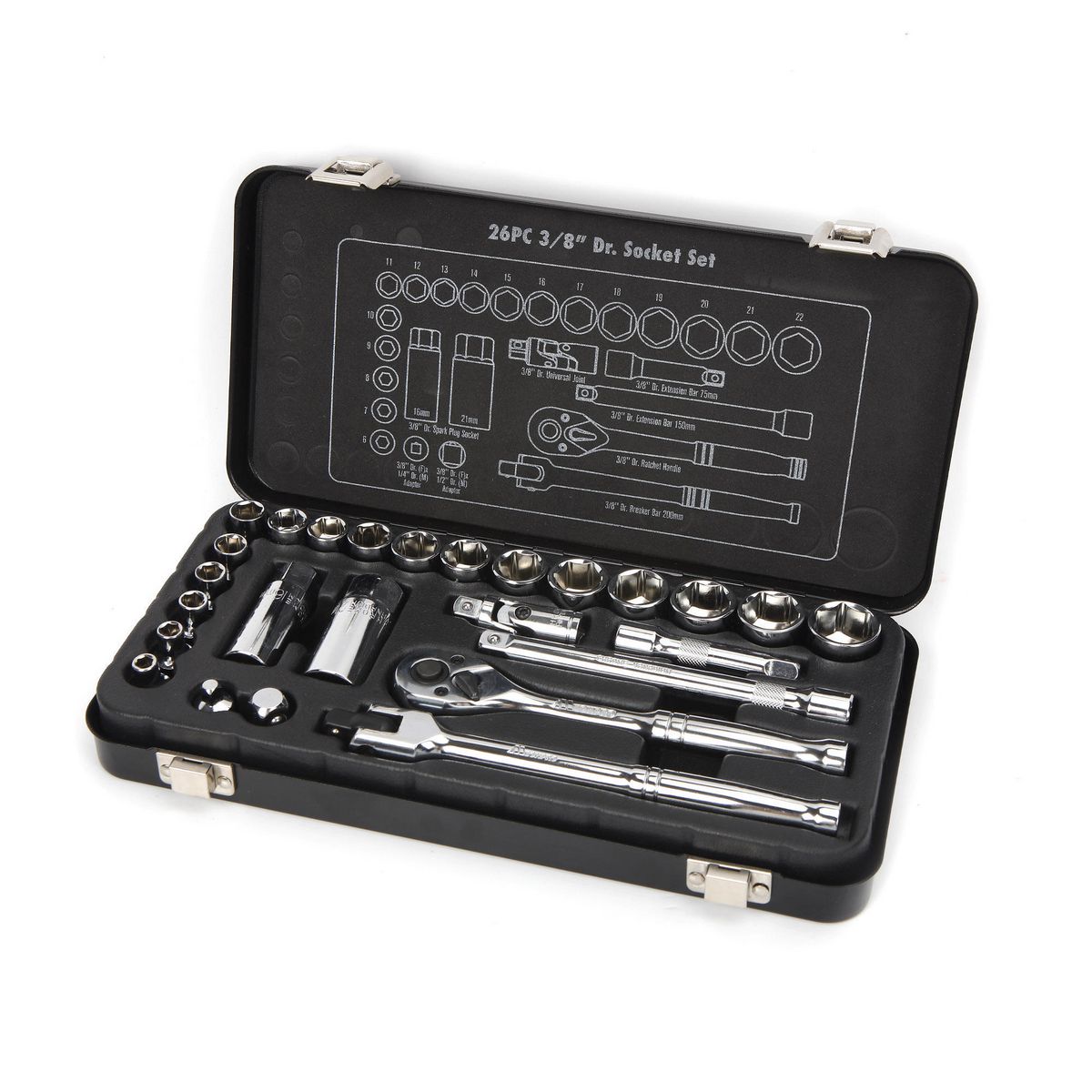 Mechpro Socket Set Metric 3/8In Drive 26pc