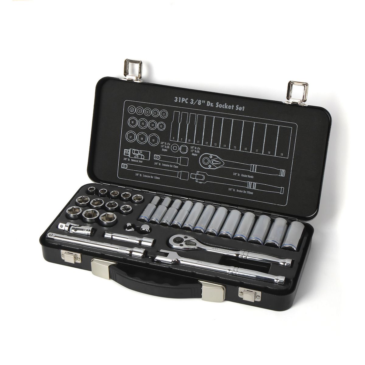 Mechpro Socket Set Metric 3/8In Drive 31pc