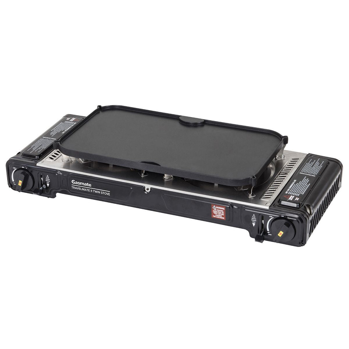 Gasmate Travelmate II Portable Twin Burner Stove with Hotplate