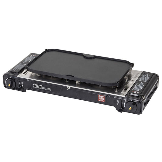 Gasmate Travelmate II Portable Twin Burner Stove with Hotplate