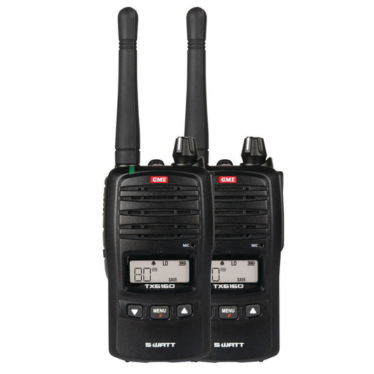 GME 5/1W UHF CB Handheld Radio incl. Accessories Twin Pack  TX6160TP