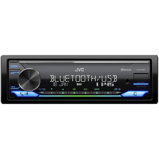 JVC 1-DIN iPhone/Android Media Receiver W/Bluetooth/USB/AUX KD-X472BT