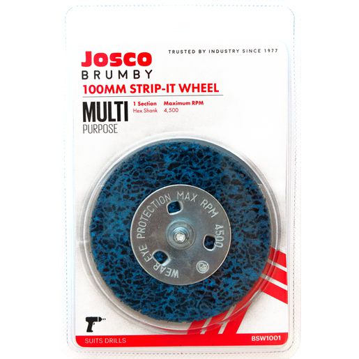 Josco 100mm Spindle-Mounted Strip-It Wheel 1 Section BSW1001