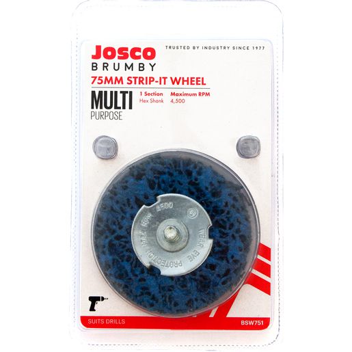 Josco 75mm Spindle-Mounted Strip-It Wheel 1 Section BSW751