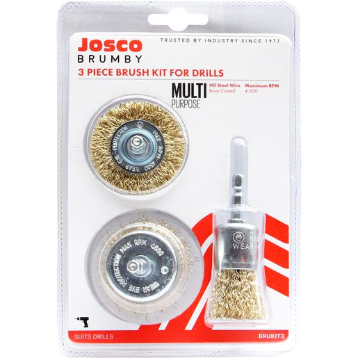 Josco Wire Brush Kit 3 Piece BRUKIT3