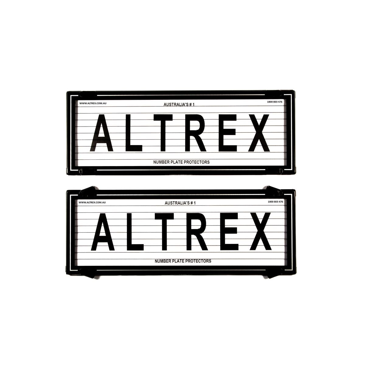 Altrex Number Plate Covers 6 Figure Black with Lines and Silver Border