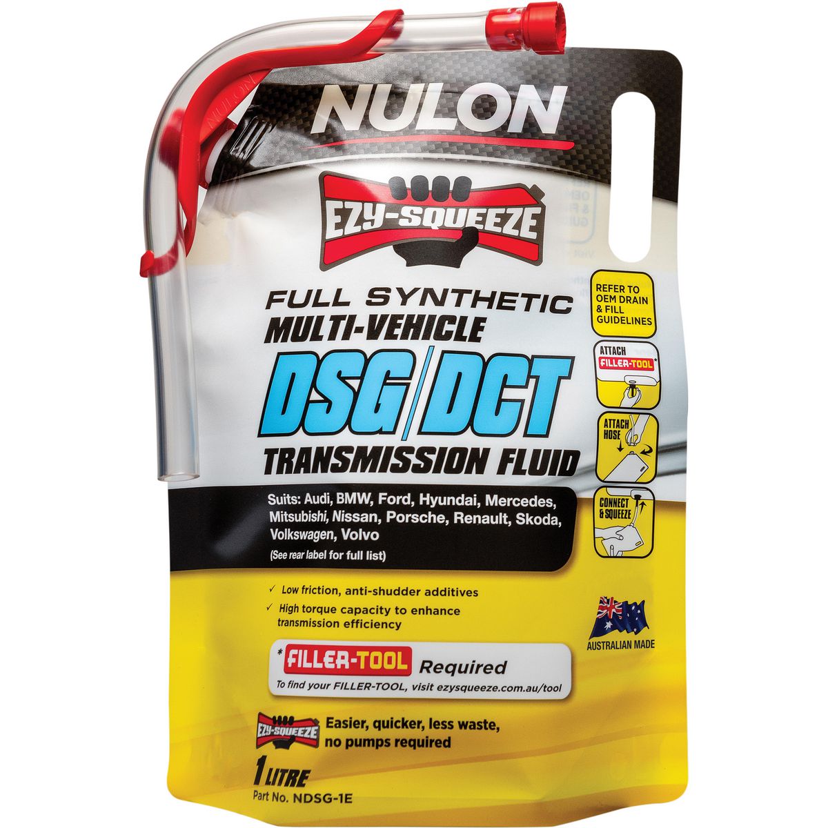 Nulon EZY-SQUEEZE Full Synthetic Dual Clutch Transmission Fluid 1L