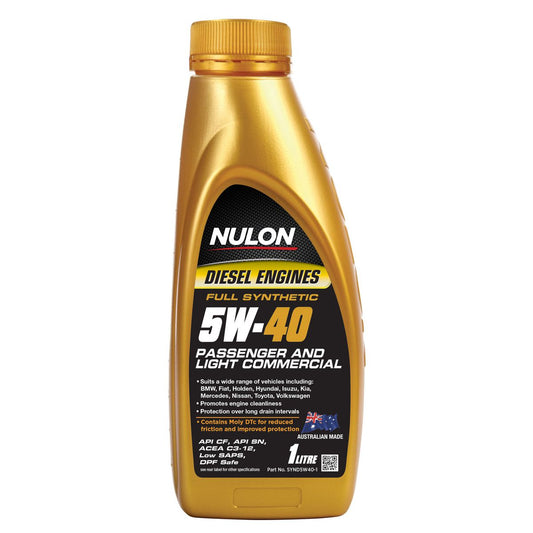 Nulon Full Synthetic Passenger and Light Commercial Diesel Engine Oil 5W-40 1L