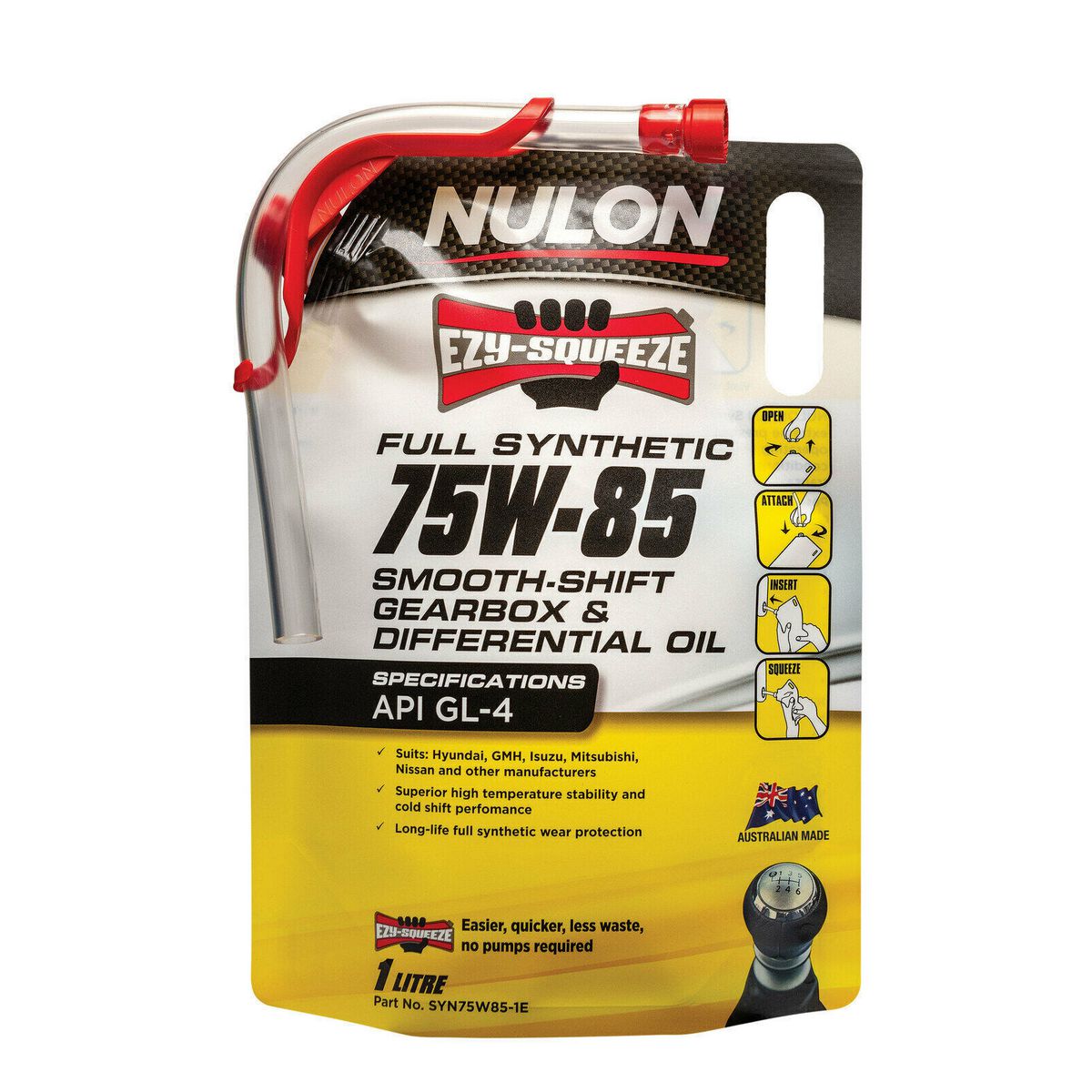 Nulon EZY-SQUEEZE Full Synthetic Gearbox and Transaxle 75W-85 1L