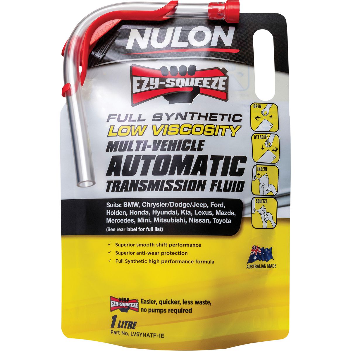 Nulon EZY-SQUEEZE Low Viscosity Auto Trans Fluid Full Synthetic 1L