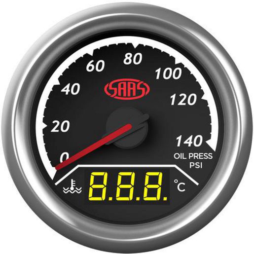 SAAS Trax Series Dual Gauge Oil Pressure 140 Psi/Water Temp 40-120C SG613020