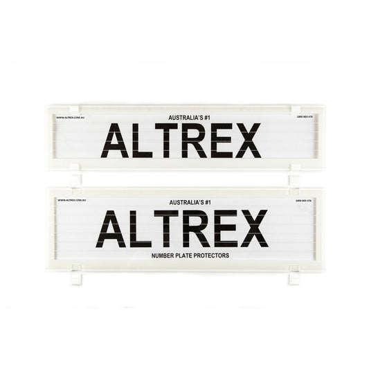 Altrex Number Plate Cover 6 Figure White With Lines Premium Combination NSW SA