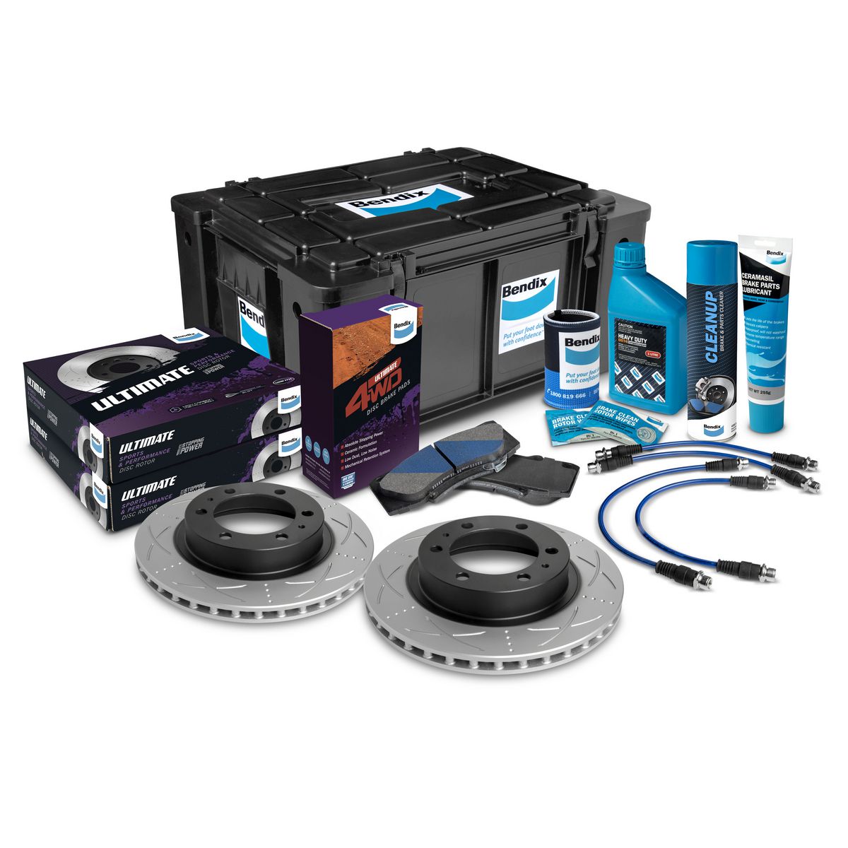 Bendix Ultimate 4x4 Brake Upgrade Kit Front (Suits 2"" Lift) U4WD-BUK4+2