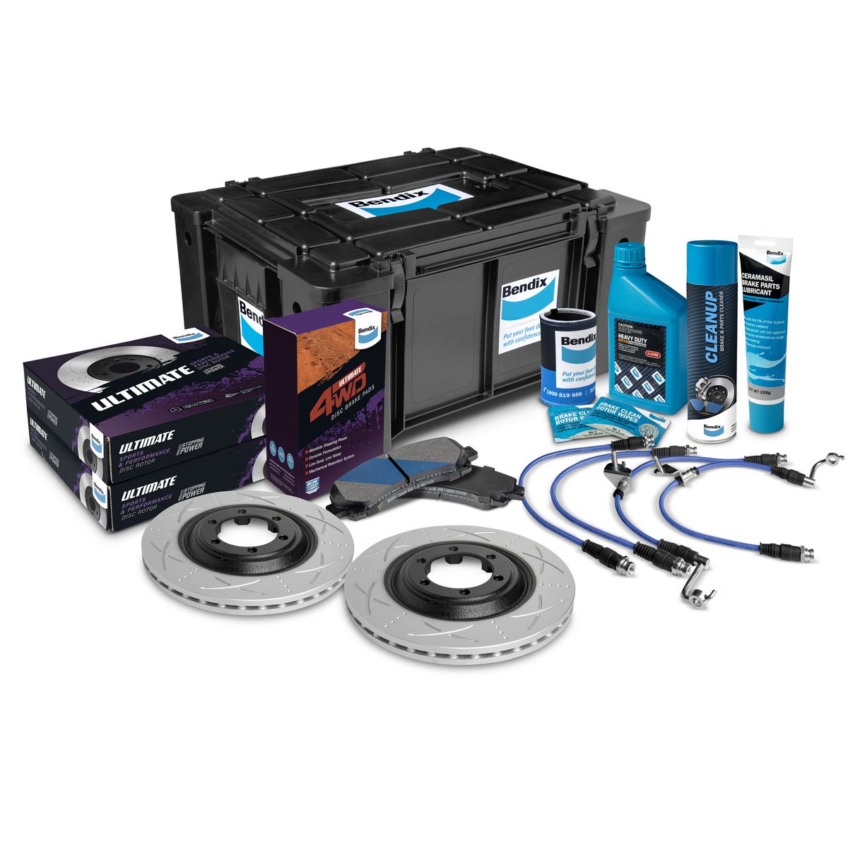 Bendix Ultimate 4x4 Brake Upgrade Kit Front (Suits 2"" Lift) U4WD-BUK10+2