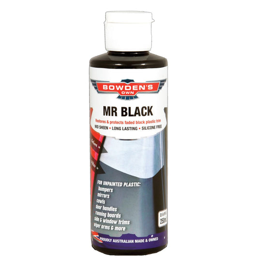 Bowden's Own Mr Black Trim Restorer 250ml BOMRBLACK