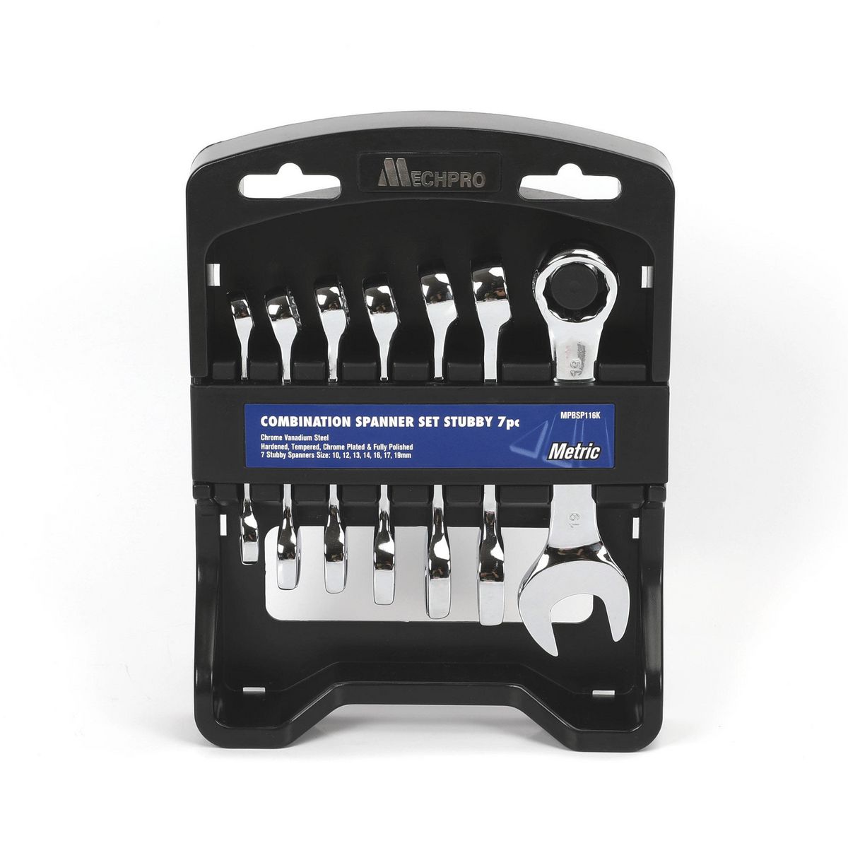 Mechpro Stubby Combination Spanner Set Metric 7pc MPBSP116K