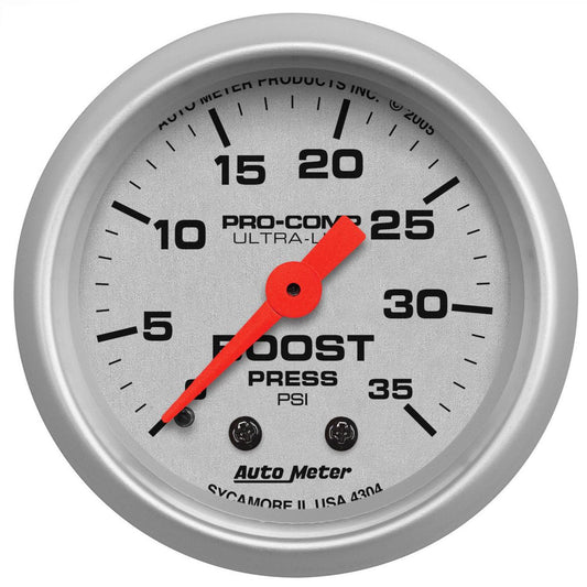 Autometer Ultra-Lite 2-1/16in Boost Gauge 0-35 PSI Mechanical AU4304