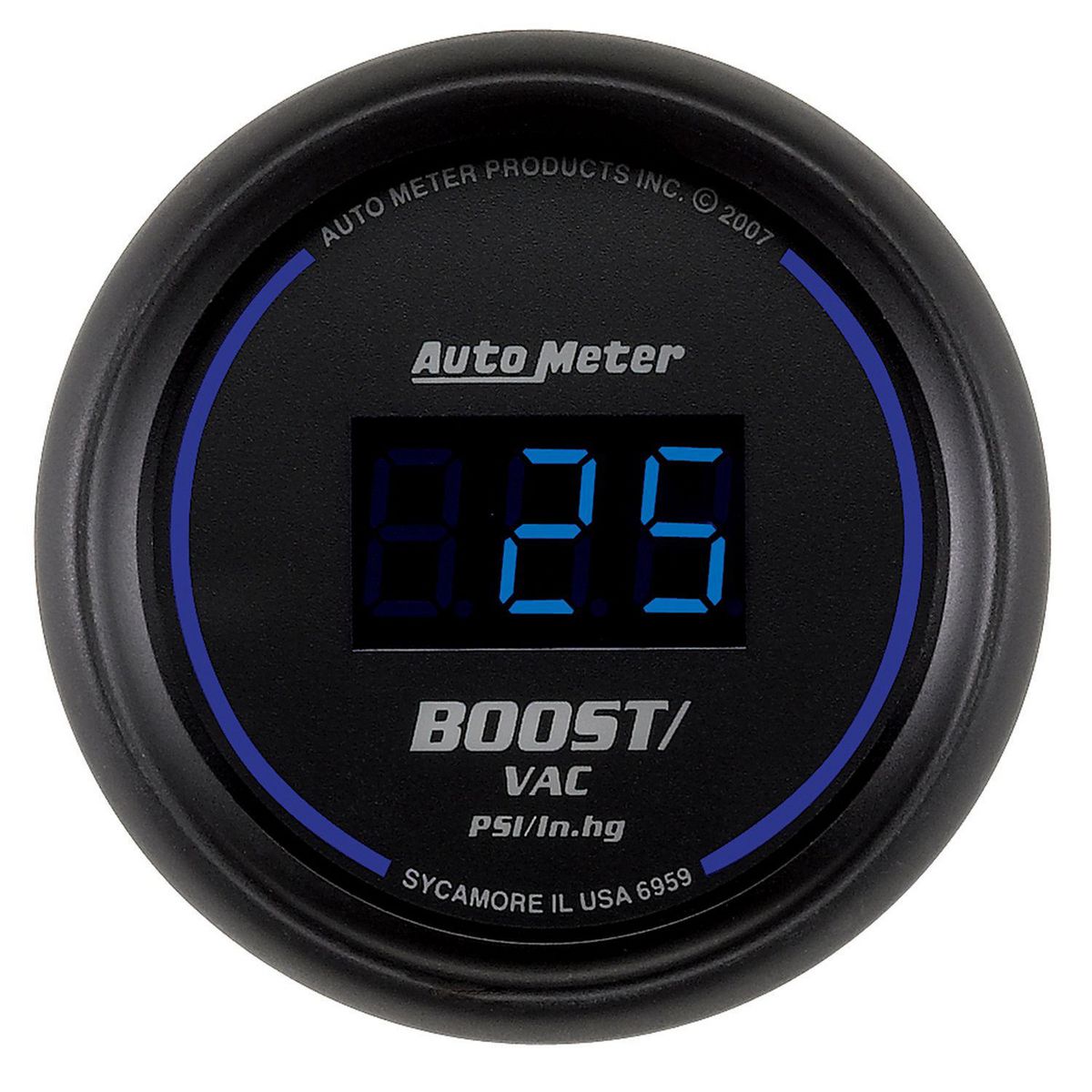 Autometer Cobalt Digital 2-1/16in Boost/Vacuum Gauge 30in/Hg 30PSI Electric AU6959