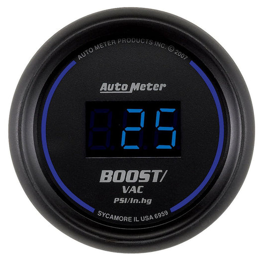 Autometer Cobalt Digital 2-1/16in Boost/Vacuum Gauge 30in/Hg 30PSI Electric AU6959