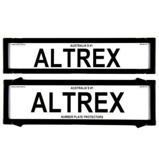 Altrex Number Plate Covers Black Without Lines & Silver Line Borders Premium