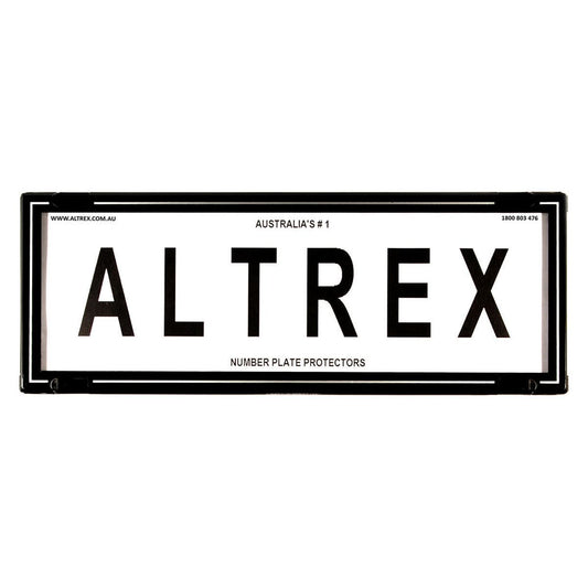 Altrex Number Plate Cover 6 Figure Black Without Lines & Silver Line in Border
