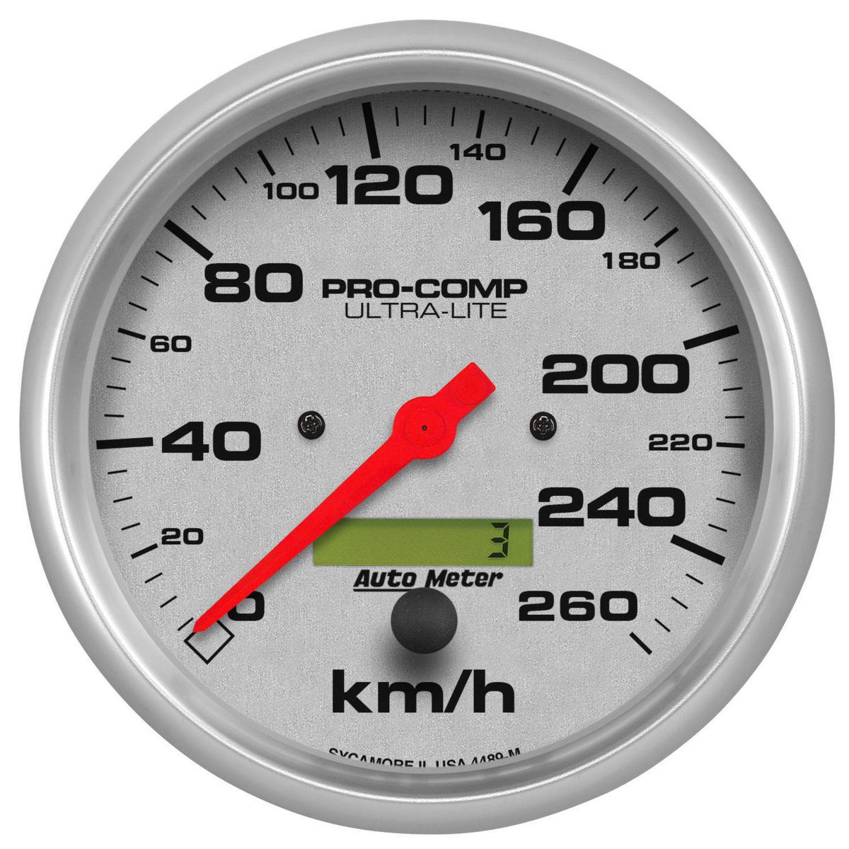 Autometer Ultra-Lite 5in Speedo Gauge 260KPH Electronic In Dash AU4489-M