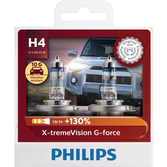 Philips X-treme Vision G-force H4 Globe 12V 60/55W X/V (2Pk) 12342XVGS2