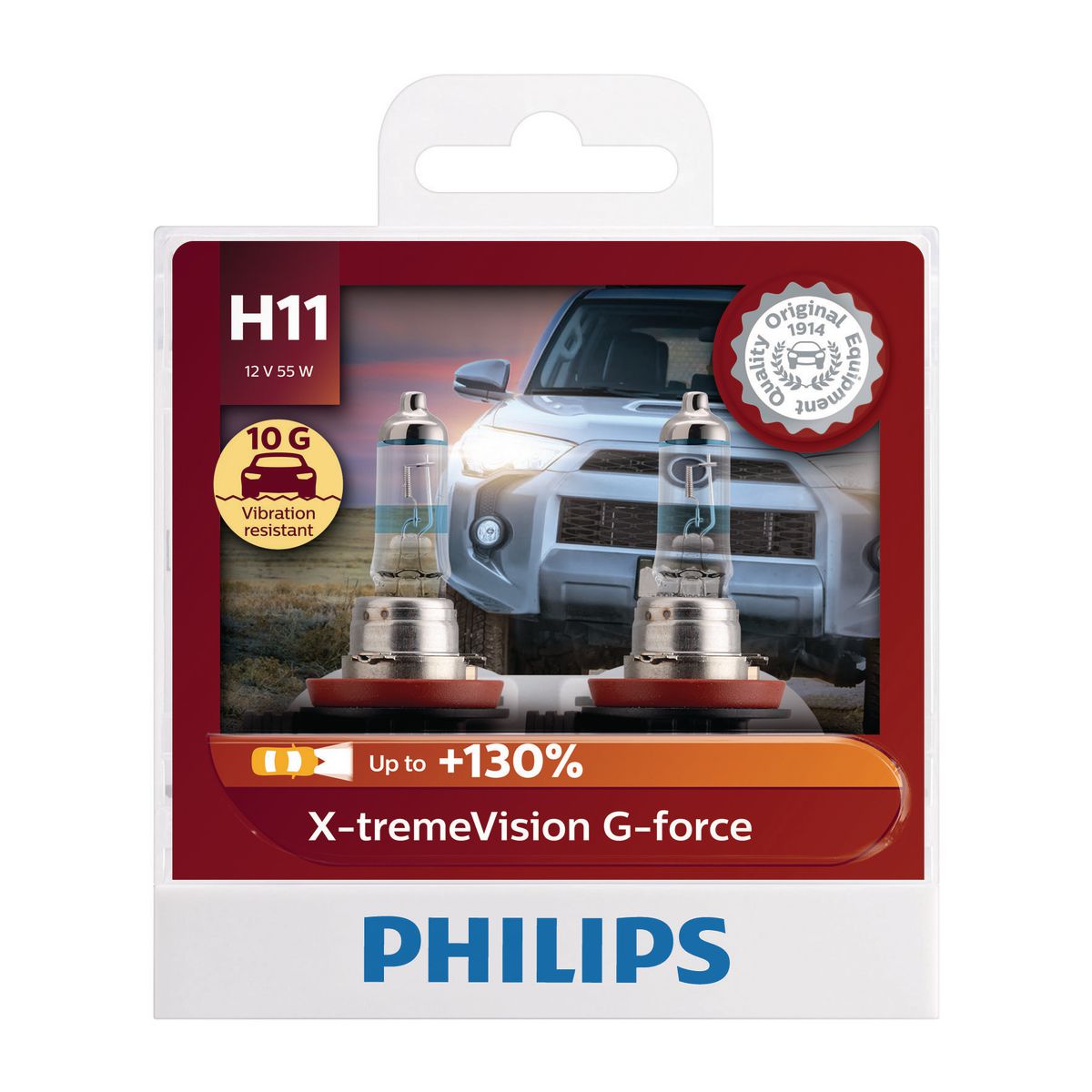 Philips X-treme Vision G-force H11 Globe 12V 55W X/V (2Pk) 12362XVGS2