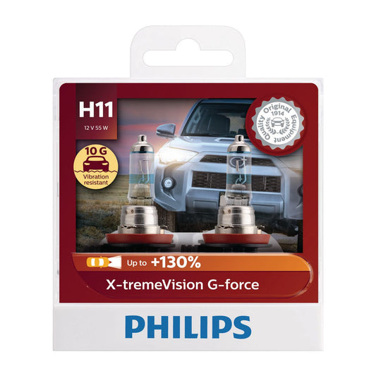 Philips X-treme Vision G-force H11 Globe 12V 55W X/V (2Pk) 12362XVGS2