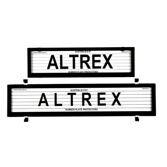 Altrex Number Plate Cover 6 Figure Black With Lines European Slimline Combination