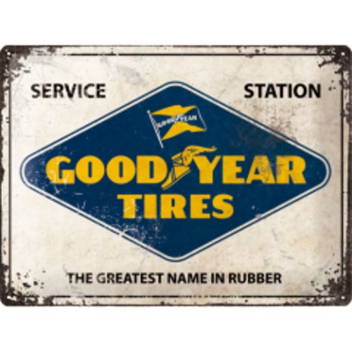 Naparts White Metal Sign Goodyear Logo 23241