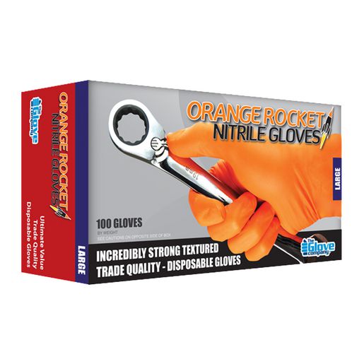The Glove Company TGC Orange Nitrile Disposable Gloves Box Of 100 Size Large 130033