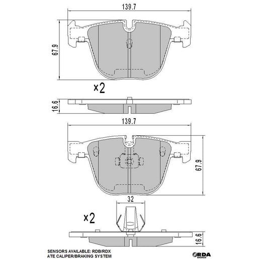 RDA Brakes Extreme Brake Pad Set Rear RDX1499SM