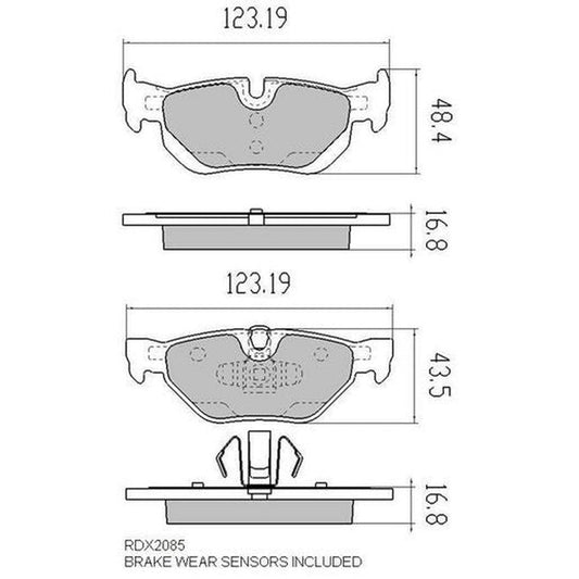 RDA Phantom Ceramic Brake Pad Set Rear RDC2085