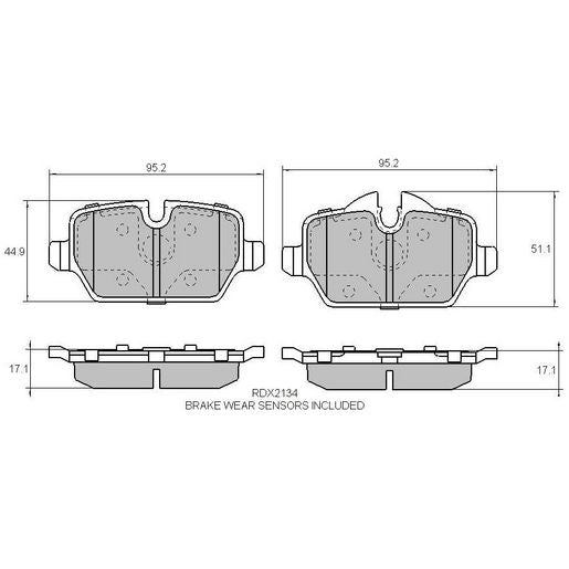 RDA Phantom Ceramic Brake Pad Set Rear RDC2134