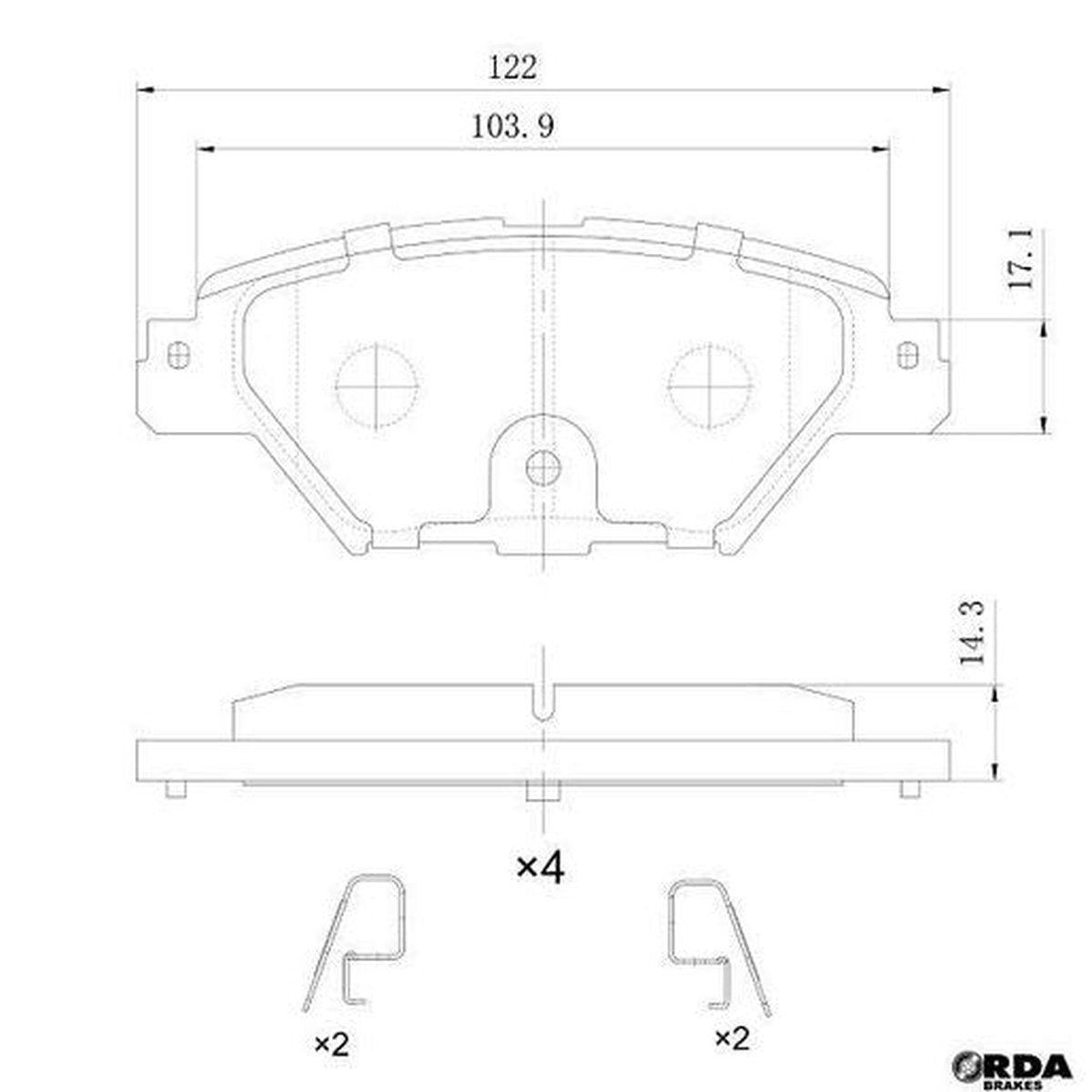 RDA GP Max Brake Pad Set Rear RDB2454