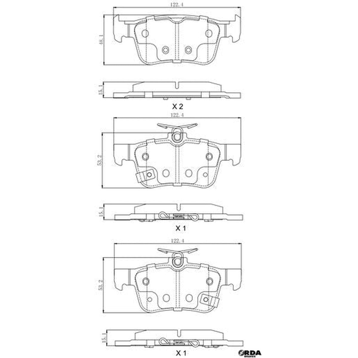 RDA GP Max Brake Pad Set Rear RDB2458