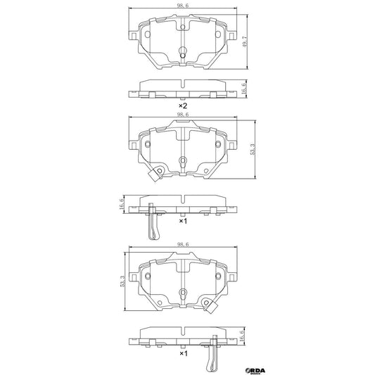 RDA GP Max Brake Pad Set Rear RDB2456