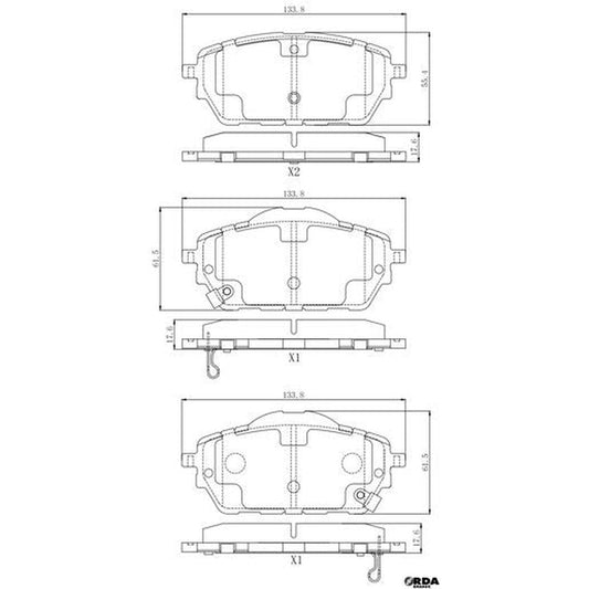RDA GP Max Brake Pad Set Front RDB2455