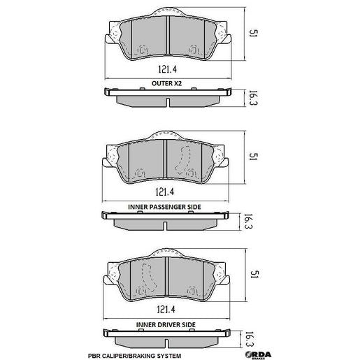 RDA GP Max Brake Pad Set Rear RDB1948