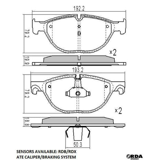 RDA GP Max Brake Pad Set Front RDB2412
