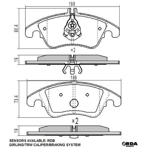 RDA GP Max Brake Pad Set Front RDB2256
