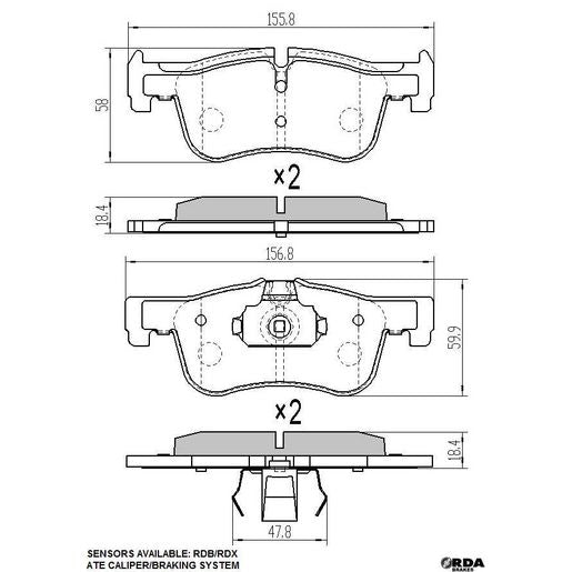 RDA Brakes Extreme Brake Pad Set Front RDX2249SM